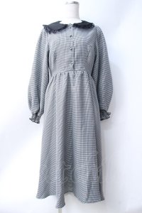 m petit by misako / クロミチェックフレアワンピース  黒 Y-25-06-18-069-LO-OP-SZ-ZT044