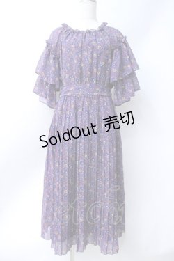 画像1: axes femme / 小花柄ロングワンピース  パープル Y-25-06-18-074-AX-OP-SZ-ZY