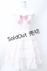 BABY,THE STARS SHINE BRIGHT / エリザベスジャンパースカート  ピンク×ホワイト Y-25-06-18-077-BA-OP-SZ-ZY