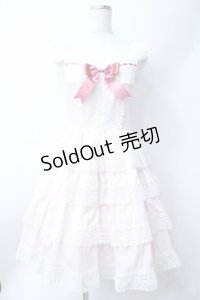 BABY,THE STARS SHINE BRIGHT / エリザベスジャンパースカート  ピンク×ホワイト Y-25-06-18-077-BA-OP-SZ-ZY