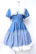 Favorite / セーラーカラーのマリンワンピース M ブルー Y-25-06-18-084-LO-OP-SZ-ZY