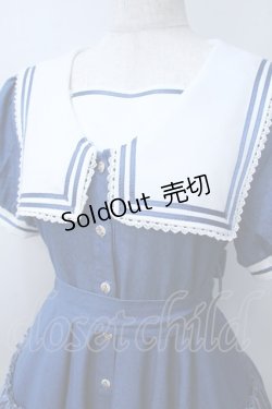 画像4: Favorite / セーラーカラーのマリンワンピース M ブルー Y-25-06-18-084-LO-OP-SZ-ZY