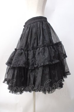 画像2: metamorphose / 【プラスサイズ】オーガンジーフリルパニエ 2 ブラック Y-25-06-18-087-ME-SK-SZ-ZY