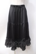 axes femme kawaii / ミディフリルペチスカート M 黒 Y-25-06-18-088-AX-SK-SZ-ZY
