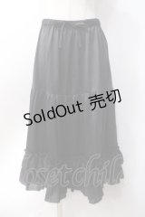 axes femme kawaii / ミディフリルペチスカート M 黒 Y-25-06-18-088-AX-SK-SZ-ZY