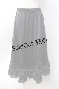 axes femme kawaii / ミディフリルペチスカート M 黒 Y-25-06-18-088-AX-SK-SZ-ZY