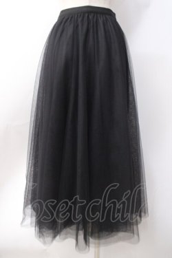 画像2: axes femme / ロングチュールスカート  黒 Y-25-06-18-090-AX-SK-SZ-ZY