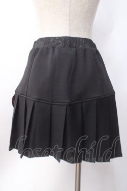 画像3: Qutie Frash / 和柄コルセット風プリーツスカート  黒×赤 Y-25-06-18-091-QU-SK-SZ-ZY