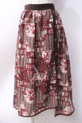 axes femme / SAJOUパッチワーク柄スカート  赤 Y-25-06-18-097-AX-SK-SZ-ZY