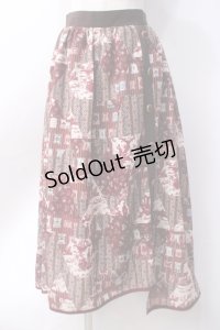 axes femme / SAJOUパッチワーク柄スカート  赤 Y-25-06-18-097-AX-SK-SZ-ZY