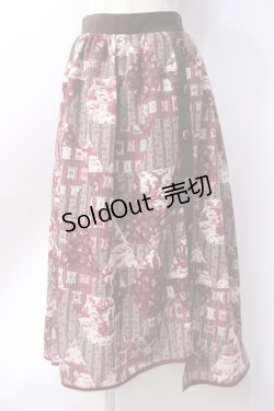画像1: axes femme / SAJOUパッチワーク柄スカート  赤 Y-25-06-18-097-AX-SK-SZ-ZY