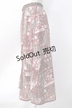 画像2: axes femme / SAJOUパッチワーク柄スカート  赤 Y-25-06-18-097-AX-SK-SZ-ZY