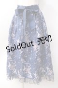 axes femme / アイスローズ柄スカート  紺 Y-25-06-18-098-AX-SK-SZ-ZY