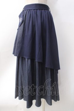 画像3: axes femme / アシメティアードロングスカート  紺 Y-25-06-18-099-AX-SK-SZ-ZY