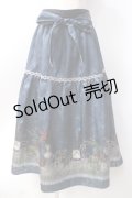 axes femme / ワイン柄スカート  紺 Y-25-06-18-100-AX-SK-SZ-ZY