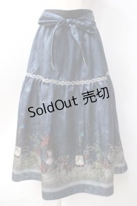 axes femme / ワイン柄スカート  紺 Y-25-06-18-100-AX-SK-SZ-ZY