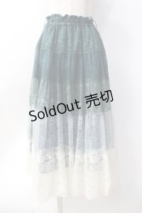 axes femme / グラデカラーレーススカート  グリーン Y-25-06-18-101-AX-SK-SZ-ZY