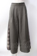 axes femme / 連釦サイドチェック切り替えパンツ  カーキ Y-25-06-18-102-AX-PA-SZ-ZY