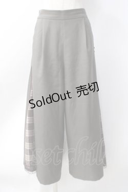 画像1: axes femme / 連釦サイドチェック切り替えパンツ  カーキ Y-25-06-18-102-AX-PA-SZ-ZY