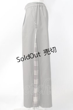 画像2: axes femme / 連釦サイドチェック切り替えパンツ  カーキ Y-25-06-18-102-AX-PA-SZ-ZY