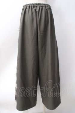 画像3: axes femme / 連釦サイドチェック切り替えパンツ  カーキ Y-25-06-18-102-AX-PA-SZ-ZY