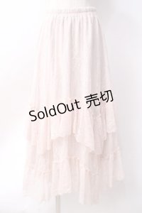 axes femme / 総レースロングスカート  ピンク Y-25-06-18-103-AX-SK-SZ-ZY
