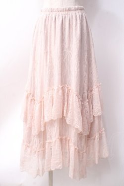 画像1: axes femme / 総レースロングスカート  ピンク Y-25-06-18-103-AX-SK-SZ-ZY