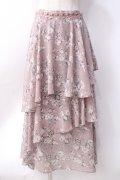 axes femme / フラワーティアードスカート  ピンク Y-25-06-18-105-AX-SK-SZ-ZY
