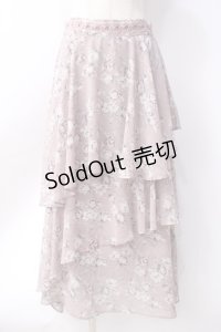 axes femme / フラワーティアードスカート  ピンク Y-25-06-18-105-AX-SK-SZ-ZY