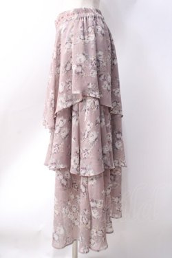 画像2: axes femme / フラワーティアードスカート  ピンク Y-25-06-18-105-AX-SK-SZ-ZY