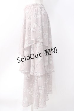 画像2: axes femme / フラワーティアードスカート  ピンク Y-25-06-18-105-AX-SK-SZ-ZY