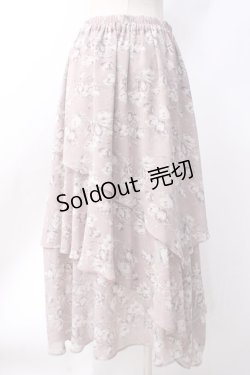 画像3: axes femme / フラワーティアードスカート  ピンク Y-25-06-18-105-AX-SK-SZ-ZY
