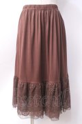 axes femme / フラワーレースミディペチスカート  ブラウン Y-25-06-18-106-AX-SK-SZ-ZY