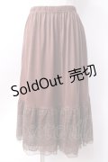 axes femme / フラワーレースミディペチスカート  ブラウン Y-25-06-18-106-AX-SK-SZ-ZY