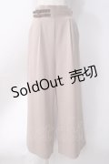 axes femme / ベルトデザインワイドパンツ  ベージュ Y-25-06-18-108-AX-PA-SZ-ZY