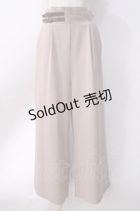 axes femme / ベルトデザインワイドパンツ  ベージュ Y-25-06-18-108-AX-PA-SZ-ZY