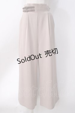 画像1: axes femme / ベルトデザインワイドパンツ  ベージュ Y-25-06-18-108-AX-PA-SZ-ZY