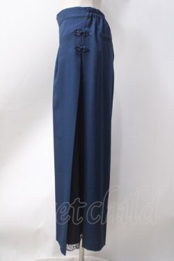 画像2: axes femme / サイド切替チャイナ釦パンツ  紺 Y-25-06-18-111-AX-PA-SZ-ZY