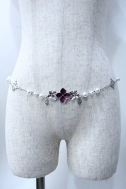 画像1: axes femme / 紫陽花×パールチェーンベルト   Y-25-06-18-018-AX-ZA-SZ-ZY