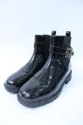 axes femme / サイドゴアベルトレインブーツ  黒 Y-25-06-18-029-AX-SH-SZ-ZY