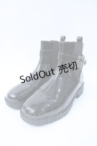 axes femme / サイドゴアベルトレインブーツ  黒 Y-25-06-18-029-AX-SH-SZ-ZY