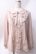 axes femme / ヨーク切替フリルブラウス  ベージュ Y-25-06-20-031-AX-BL-SZ-ZY