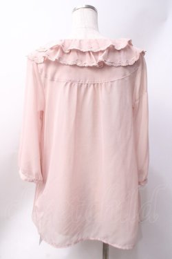 画像3: axes femme / フリル襟プリーツ入りブラウス  ピンク Y-25-06-20-032-AX-BL-SZ-ZY