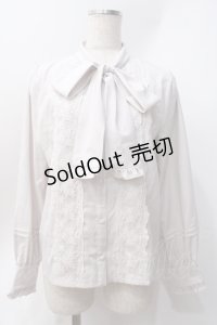 axes femme / 繊細レース×ボウタイブラウス  グレージュ Y-25-06-20-033-AX-BL-SZ-ZY