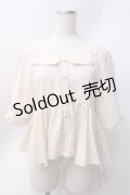 axes femme POETIQUE / 袖レース切り替えオフショルブラウス  生成り Y-25-06-20-034-AX-BL-SZ-ZY