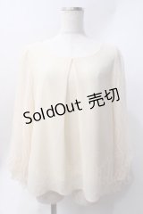 axes femme / 袖レースプルオーバー  生成り Y-25-06-20-035-AX-TO-SZ-ZI