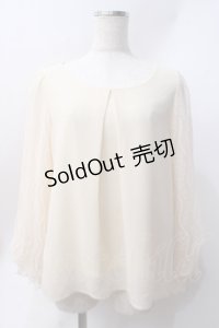 axes femme / 袖レースプルオーバー  生成り Y-25-06-20-035-AX-TO-SZ-ZI