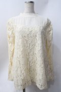 axes femme POETIQUE / BIGリボンレースプルオーバー  生成り Y-25-06-20-036-AX-TO-SZ-ZY