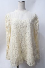 axes femme POETIQUE / BIGリボンレースプルオーバー  生成り Y-25-06-20-036-AX-TO-SZ-ZY