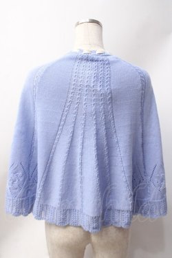 画像3: axes femme POETIQUE / ストロベリー刺繍ニットケープ  サックス Y-25-06-20-038-AX-TO-SZ-ZY